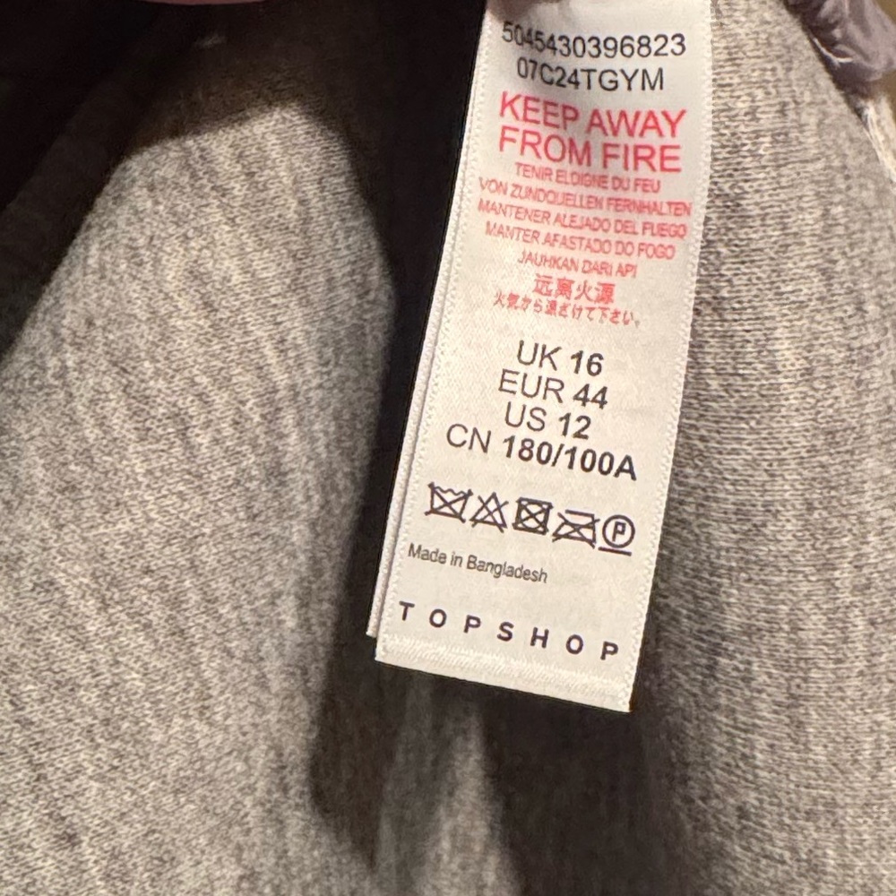 Topshop Double-Breasted Light Gray Wool Trench Coat - Picture 11 of 12